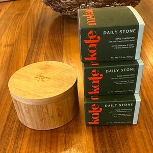 Kate Mcleod Daily Stone Body Moisturizer (3 included) - comes with Bamboo case